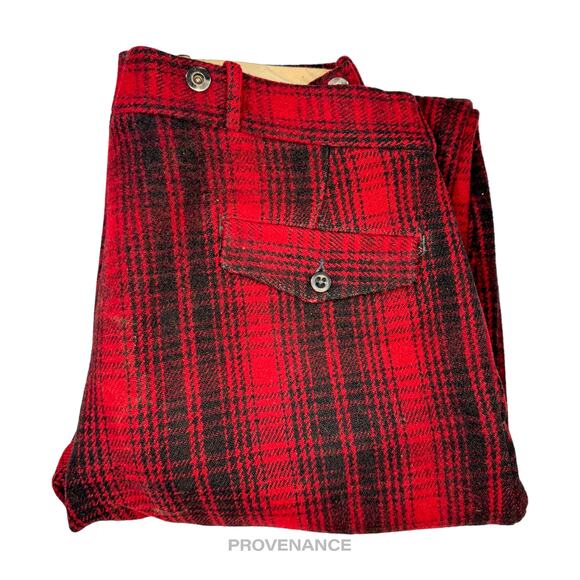 🔴 Woolrich Wool Hunting Pants Knickers - Red/Black Plaid 34 - Picture 7 of 9